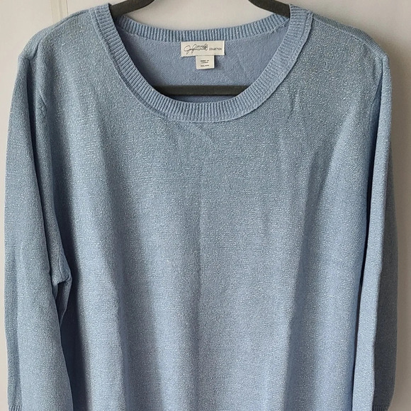 Jaclyn Smith collection sz.XXL blue+silver thread - Picture 1 of 9